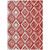 5' X 8' Red And Ivory Geometric Washable Indoor Outdoor Area Rug Transitional Style - Red, Ivory Color