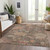 3' X 5' Brown Tan And Terra Cotta Floral Washable Indoor Outdoor Area Rug