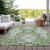 5' X 8' Green Gray And Taupe Floral Washable Indoor Outdoor Area Rug