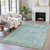 3' X 5' Teal Blue And Ivory Abstract Washable Indoor Outdoor Area Rug - Teal Blue, Ivory