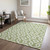 3' X 5' Green And Ivory Geometric Washable Indoor Outdoor Area Rug Transitional Style - Green, Ivory Color