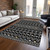 3' X 5' Black Ivory And Blue Geometric Washable Indoor Outdoor Area Rug