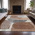 5' X 8' Rust And Gray Abstract Washable Indoor Outdoor Area Rug