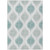 5' X 8' Aqua Teal Blue And Ivory Ikat Washable Indoor Outdoor Area Rug