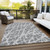 3' X 5' Charcoal Abstract Washable Non Skid Indoor Outdoor Area Rug