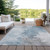 5' X 8' Sky Blue Gray And Ivory Abstract Washable Indoor Outdoor Area Rug - 880016439571