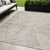 5' X 8' Beige And Brown Abstract Washable Indoor Outdoor Area Rug