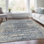 5' X 8' Blue And Beige Moroccan Washable Indoor Outdoor Area Rug