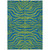 3' X 5' Green And Teal Blue Animal Print Washable Indoor Outdoor Area Rug
