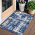 3' X 5' Navy Blue And Ivory Abstract Washable Indoor Outdoor Area Rug Transitional Style - Navy Blue, Ivory Color