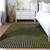 5' X 8' Olive Green And Black Geometric Washable Indoor Outdoor Area Rug