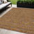 5' X 8' Copper Beige And Taupe Floral Washable Indoor Outdoor Area Rug