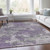 3' X 5' Purple And Gray Abstract Washable Indoor Outdoor Area Rug - Purple, Gray