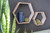 Set of 3 Hexagon Rustic Natural Weathered Grey Wood Open Box Shelve - 4512822853154