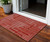 3' X 5' Red And Ivory Geometric Washable Indoor Outdoor Area Rug Transitional Style - Red, Ivory Color