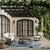 8' X 10' Navy Blue Sky Blue And Ivory Palm Leaf Indoor Outdoor Area Rug - Navy Blue, Sky Blue, Ivory
