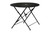 36" Black Rounded Aluminum Folding Outdoor Dining Table with Umbrella Hole