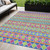 5' X 8' Blush Blue And Lime Green Quatrefoil Washable Indoor Outdoor Area Rug