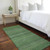 2' X 8' Fern Green Striped Washable Indoor Outdoor Runner Rug