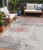 5' X 8' Coral And Gray Abstract Washable Indoor Outdoor Area Rug