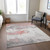 5' X 8' Coral And Gray Abstract Washable Indoor Outdoor Area Rug