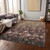 5' X 8' Taupe Brown And Pink Floral Washable Indoor Outdoor Area Rug