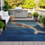 5' X 8' Blue And Brown Animal Print Washable Indoor Outdoor Area Rug