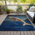 5' X 8' Blue And Brown Animal Print Washable Indoor Outdoor Area Rug