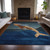 5' X 8' Blue And Brown Animal Print Washable Indoor Outdoor Area Rug