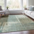 5' X 8' Pale Aqua And Beige Abstract Washable Indoor Outdoor Area Rug