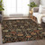 5' X 8' Black Brown And Red Floral Washable Indoor Outdoor Area Rug