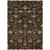 5' X 8' Black Brown And Red Floral Washable Indoor Outdoor Area Rug