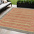 5' X 8' Pewter And Gold Striped Washable Indoor Outdoor Area Rug