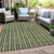 5' X 8' Olive Green And Ivory Striped Washable Indoor Outdoor Area Rug - 608219057008
