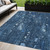 5' X 8' Blue And Ivory Abstract Washable Indoor Outdoor Area Rug - Blue, Ivory