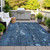 5' X 8' Blue And Ivory Abstract Washable Indoor Outdoor Area Rug - Blue, Ivory