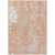 5' X 8' Coral And Ivory Abstract Washable Indoor Outdoor Area Rug - 880016809268