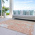 5' X 8' Coral And Ivory Abstract Washable Indoor Outdoor Area Rug - 880016809268