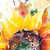 36" Yellow Green And  Brown Watercolor Sunflowers Solid Wood Porch Sign