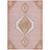 3' X 5' Pink Green And Ivory Oriental Washable Indoor Outdoor Area Rug
