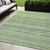 5' X 8' Artichoke Green And Olive Green Striped Washable Indoor Outdoor Area Rug