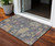 3' X 5' Blue Charcoal And Gold Floral Washable Indoor Outdoor Area Rug