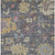 3' X 5' Blue Charcoal And Gold Floral Washable Indoor Outdoor Area Rug