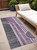 2' X 8' Purple and Black Abstract Washable Indoor Outdoor Runner Rug