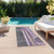 2' X 8' Purple and Black Abstract Washable Indoor Outdoor Runner Rug