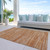 3' X 5' Copper And Rust Abstract Washable Indoor Outdoor Area Rug