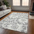 3' X 5' Gray and Ivory Floral Washable Non Skid Indoor Outdoor Area Rug
