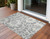 3' X 5' Gray and Ivory Floral Washable Non Skid Indoor Outdoor Area Rug