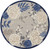 8' Blue and Gray Round Floral Indoor Outdoor Area Rug