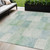 5' X 8' Blue Geometric Washable Indoor Outdoor Area Rug Transitional Style - Blue Color